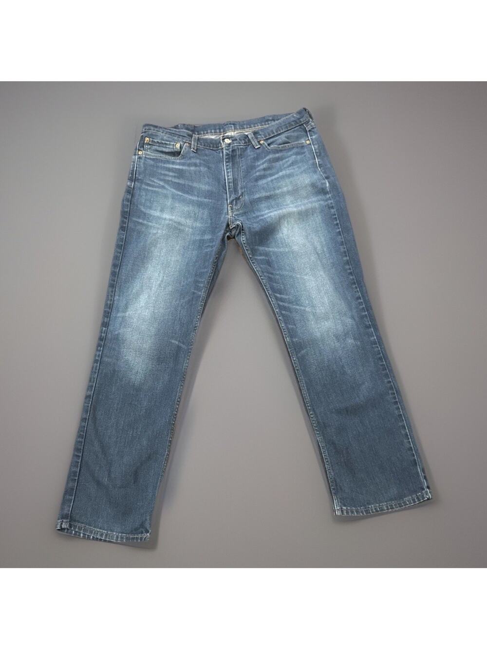 Levis Mens Jeans 38 x 32 514 Blue Denim Five Pocket Zip Medium Wash